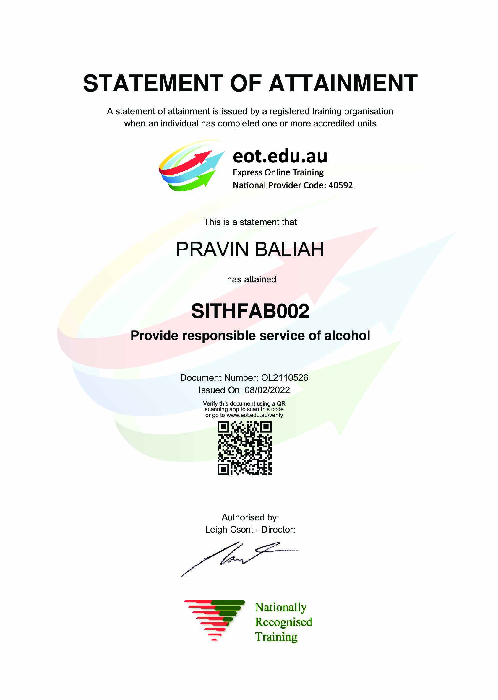 RSA Certificate